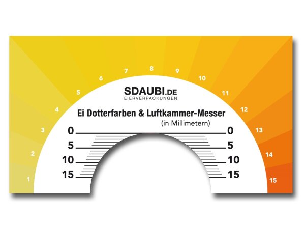 Luftkammermesser mit integriertem Dotterfarben Farbf&auml;cher