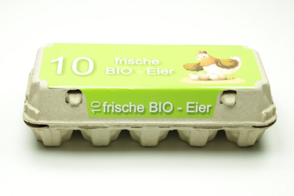Eierschachtel TOP 10 mit Bio Etikett