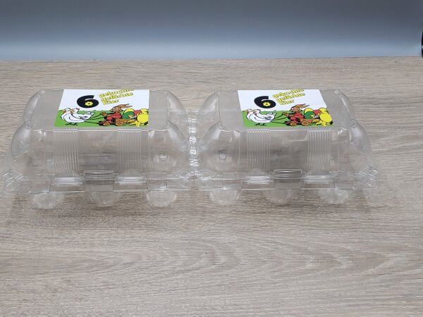 1 Kunststoff Eierverpackung ( 2x 6er ) f&uuml;r gef&auml;rbte Ostereier ( Platz f&uuml;r 6 Eier )