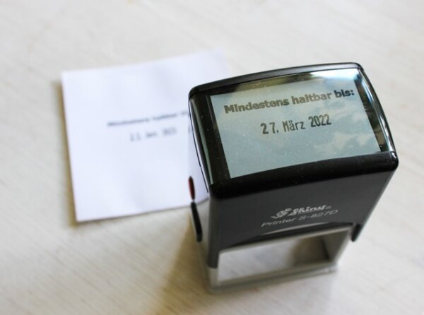 Datum Stempel mit Aufdruck Mindestens haltbar bis: