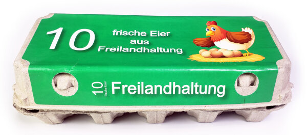 3840 Eierschachtel TOP 10 mit Freilandhaltung Etiketten