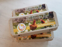 1500 Etiketten f&uuml;r 10er Eierschachteln mit Freilandhaltung Motiv