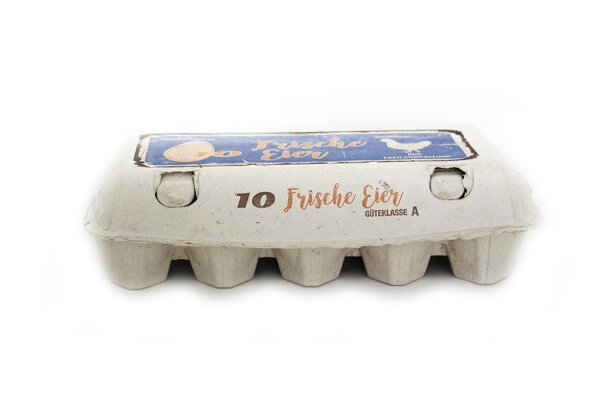 3280 x 10er Eierschachtel flat TOP mit Aufdruck 10 frische Eier aus Freilandhaltung