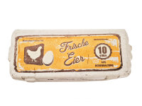 10er Eierschachtel flat TOP mit Aufdruck 10 frische Eier aus Bodenhaltung