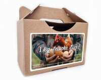 frische Eier Junghennenbox in braun Version 1
